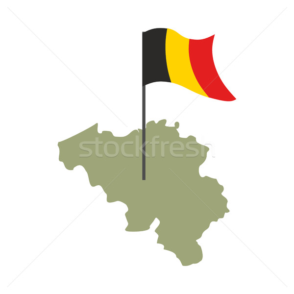 Belgium Map and flag. Belgian banner and land territory. State p Stock photo © popaukropa