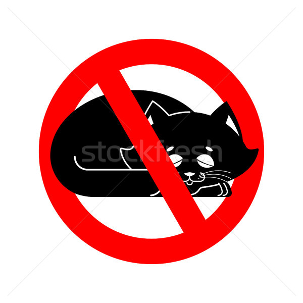 Stop cat. ban pet is forbidden. Red prohibitory road sign  Stock photo © popaukropa