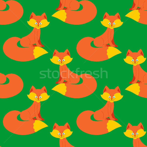 fox pattern. Cute wild animal background. Beast Texture for chil Stock photo © popaukropa