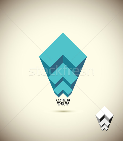 abstract logo Vista. 3D business icon. The concept of constructi Stock photo © popaukropa