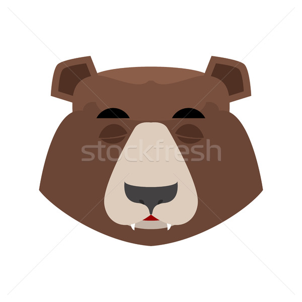 Bear sleeping Emoji. grizzly asleep emotion. face Wild animal is Stock photo © popaukropa