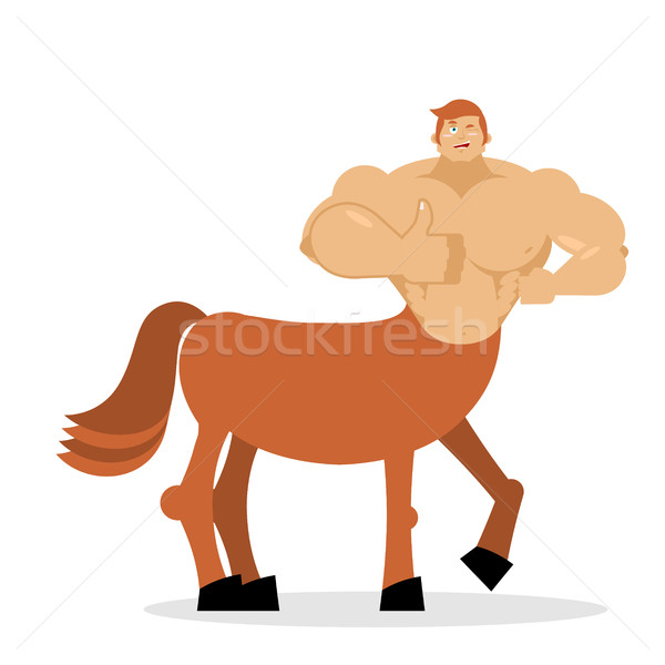 Cheerful young Centaur mythical creature. Half horse half person Stock photo © popaukropa