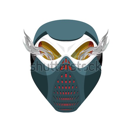 Protective helmet Scary. Sports respirator future. paintball mas Stock photo © popaukropa