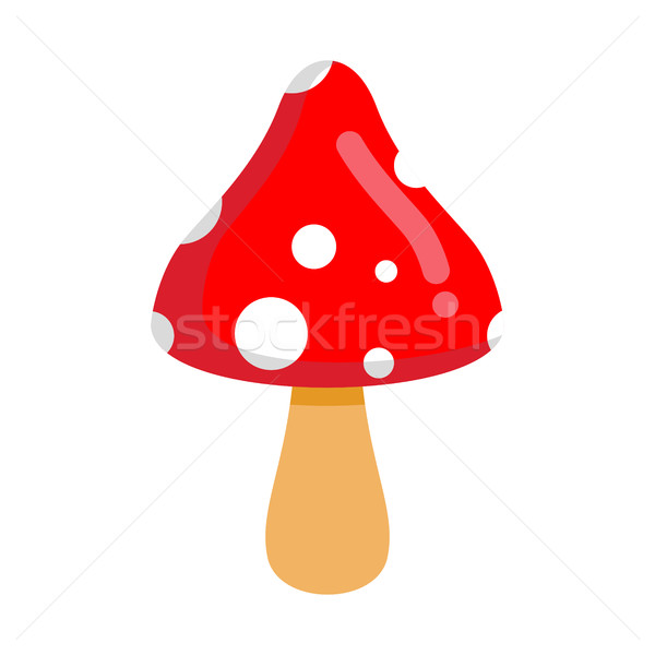 Stock photo: Amanita isolated. Poisonous mushroom with red hat