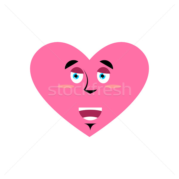 Love happy Emoji. Heart merry emotion Isolated  Stock photo © popaukropa