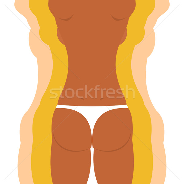 Slim figure woman. Weight loss. Vector illustration of a girl. Stock photo © popaukropa