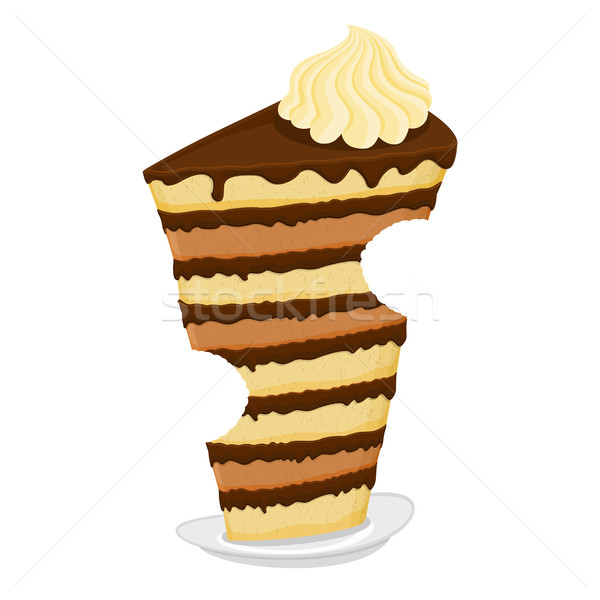 Peça bolo alto doces torta Foto stock © popaukropa