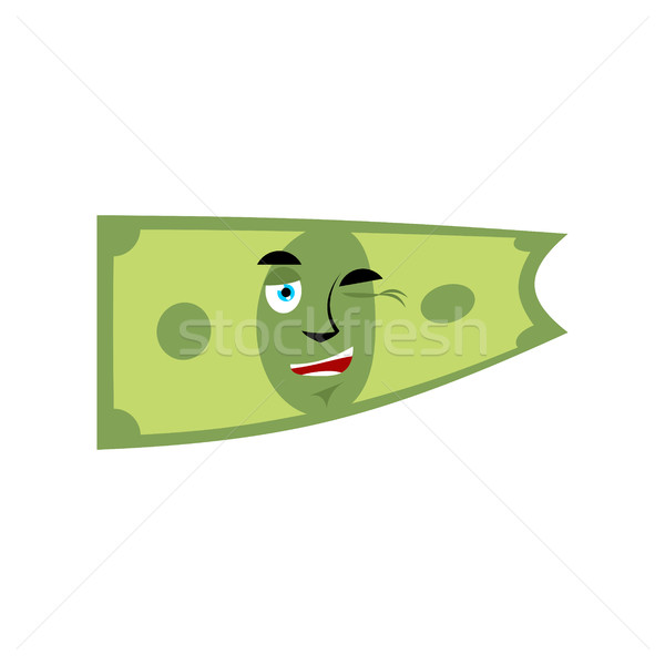 Money winks emotion. Cash Emoji cheerful. Dollar isolated Stock photo © popaukropa
