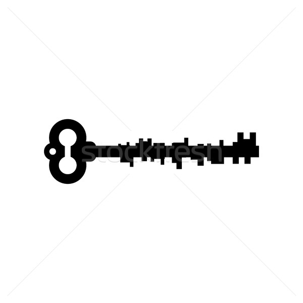 Old key isolated. Ancient door clef on white background. antique Stock photo © popaukropa