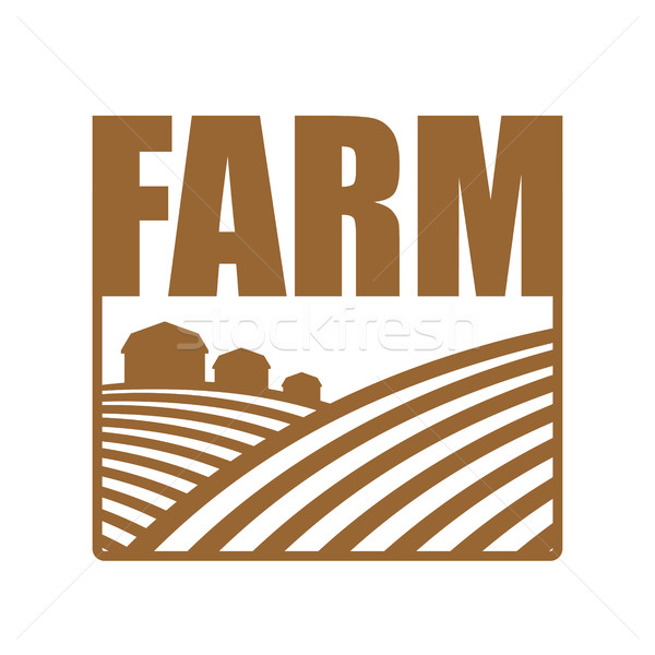 Farm logo. Agriculture sign. Arable land and farm lands Stock photo © popaukropa