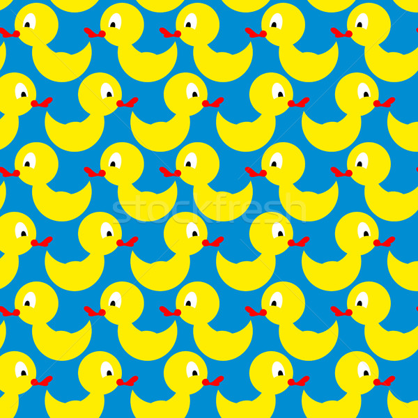 Bathing duck seamless pattern. Background of yellow toys. Vector Stock photo © popaukropa