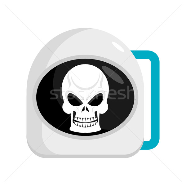 Skull in Helmet astronaut . cosmonaut cap and head skeleton. Dea Stock photo © popaukropa