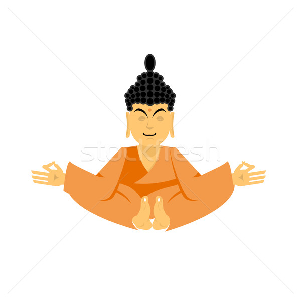 Buddha lótusz póz jóga izolált zen Stock fotó © popaukropa