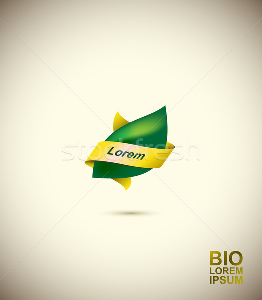 logo of the leaf of the tree. Around with space for text. Concep Stock photo © popaukropa