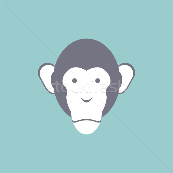 Сток-фото: обезьяны · логотип · животные · голову · счастливым · дизайна