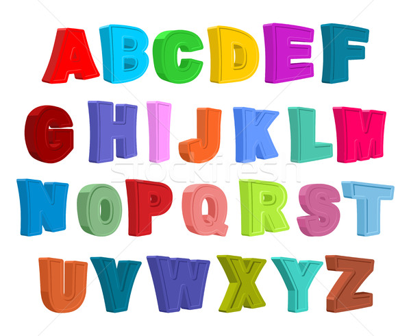 Stock foto: Schriftart · Kinder · farbenreich · Alphabet · Briefe · Kind