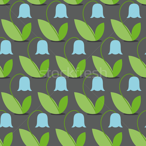 Blue bells seamless pattern. Flowers Vector background. Retro fa Stock photo © popaukropa