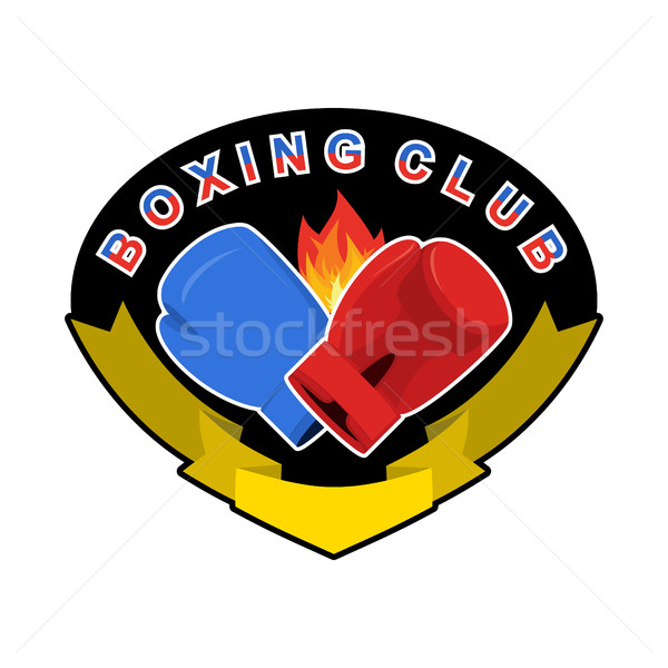 Stock fotó: Box · embléma · kék · logo · sportcsapat · klub