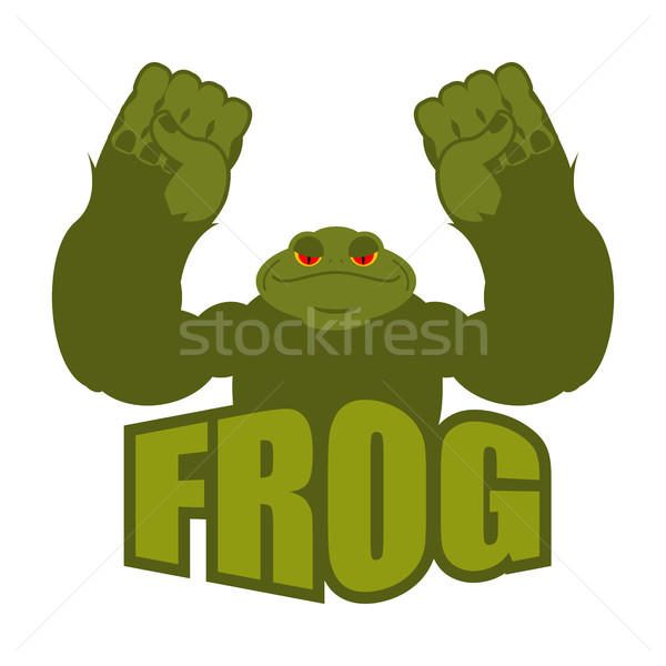 Strong frog. powerful toad with large muscles. Amphibian animal  Stock photo © popaukropa