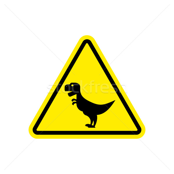 Attention dinosaur. Sign warning of dangerous predator reptile.  Stock photo © popaukropa