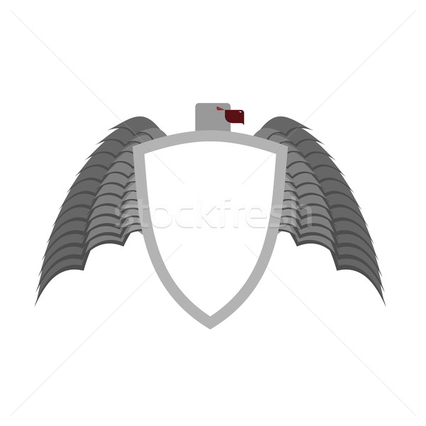 Ferocious gray bird heraldic element for  coat of arms. White sh Stock photo © popaukropa