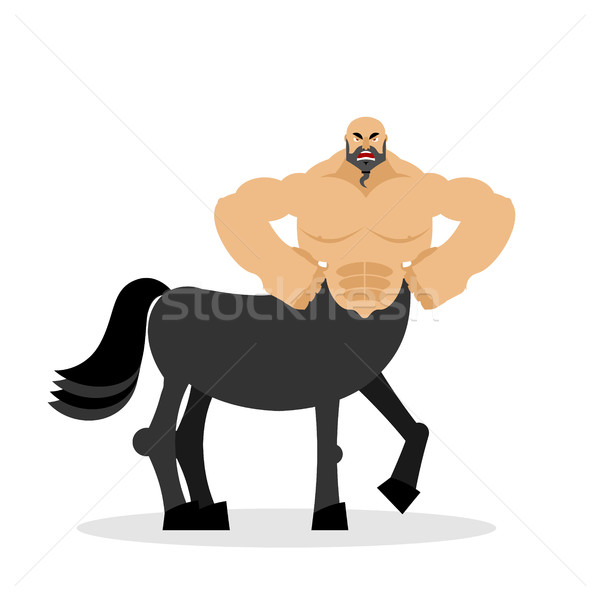 Centaur angry. Half horse half person. Sports creature. Fairy-ta Stock photo © popaukropa