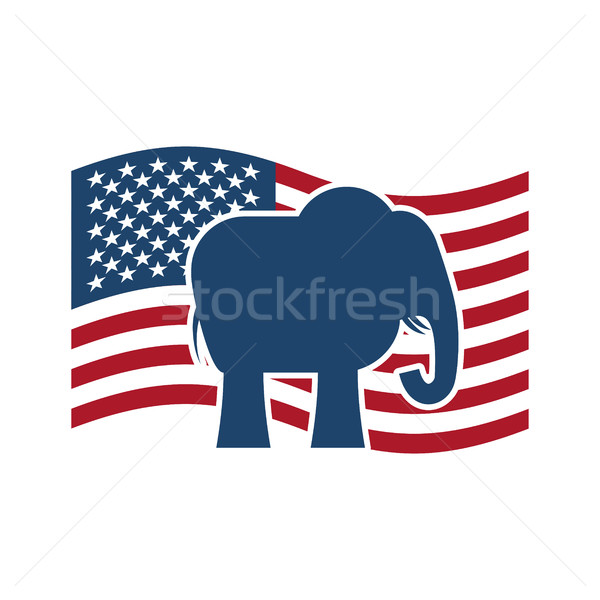Republican elephant and  US flag. Political Party America Stock photo © popaukropa