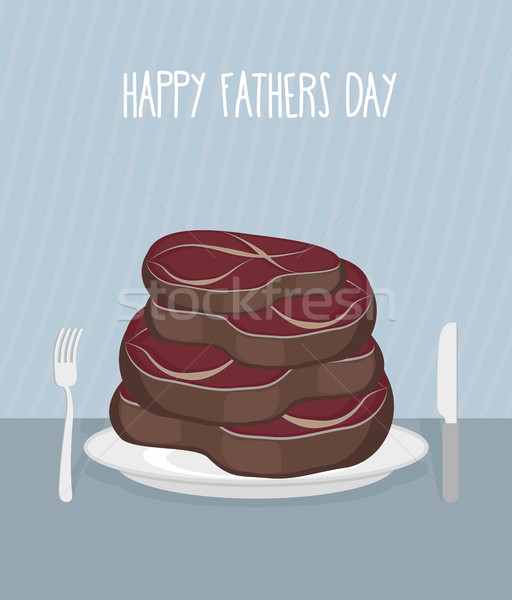 Father's day. Bunch of delicious mouth-watering beef steaks. Foo Stock photo © popaukropa