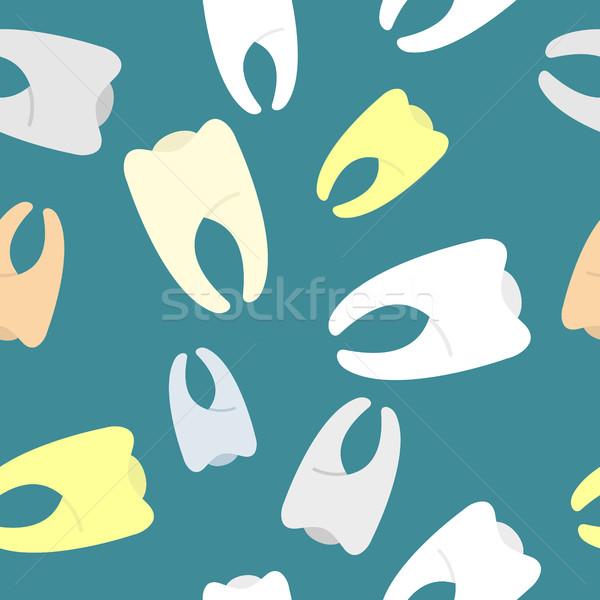 Stock photo: Colored teeth Vector background. Seamless pattern dentist.