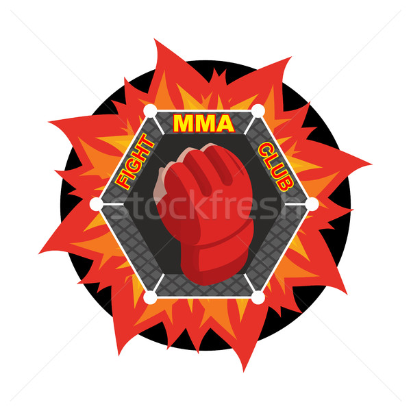 MMA logo. Fighting glove. Emblem for sports team and club. Comba Stock photo © popaukropa