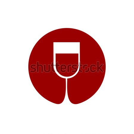 Sticlă de vin logo-ul somelierilor emblema abstract roşu Imagine de stoc © popaukropa