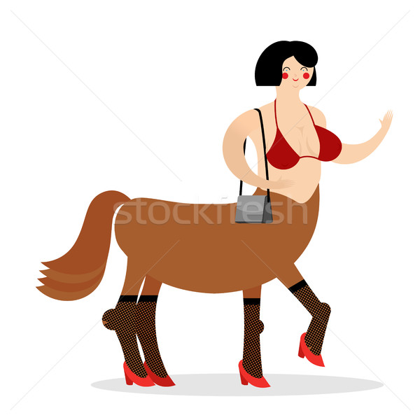 Centaur prostitute. Woman horse. Mythical whore Stock photo © popaukropa