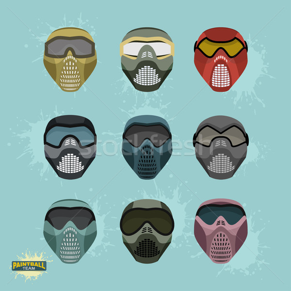 paintball protection mask set  Stock photo © popaukropa