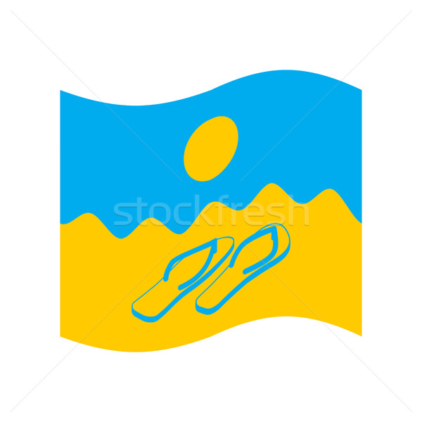 Summer flag. Symbol of solar state. Beach and slippers. Sun and  Stock photo © popaukropa