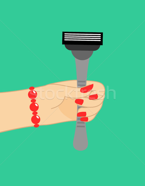 Female hand give razor. February 23. Traditional gift for Defend Stock photo © popaukropa
