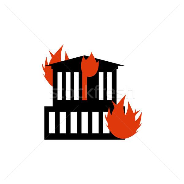 Budynku ognia łatwość domu płomienie Zdjęcia stock © popaukropa