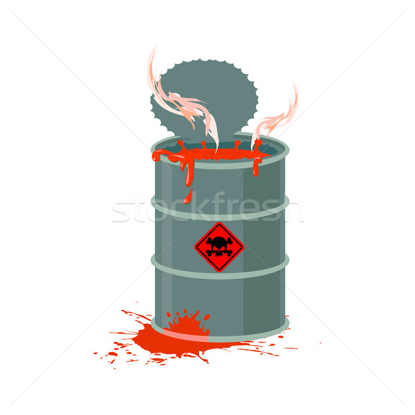 Toxic waste barrel. Radioactive industry garbage emissions. Chem Stock photo © popaukropa