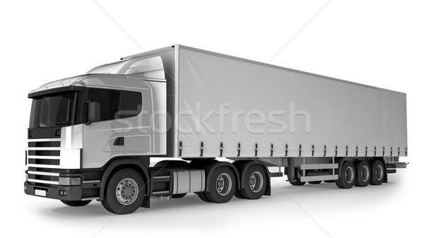 Nagy teher teherautó fehér izolált hely Stock fotó © pozitivo