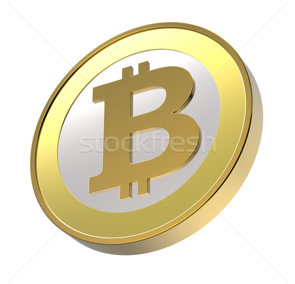 Bitcoin aislado blanco ordenador generado 3D Foto stock © ppart