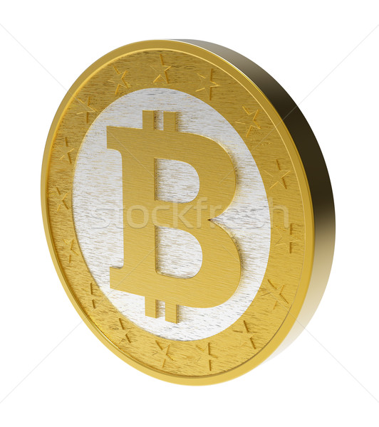 Bitcoin aislado blanco ordenador generado 3D Foto stock © ppart