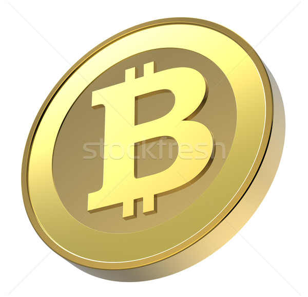 Bitcoin aislado blanco ordenador generado 3D Foto stock © ppart