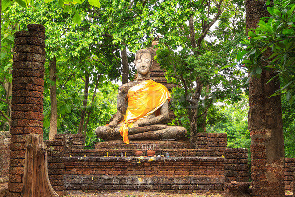 佛 雕像 寺廟 歷史的 公園 樹 商業照片 © prajit48