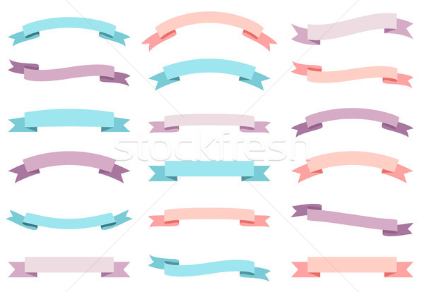 Blue, pink and violet curvy banners, colorful ribbons Stock photo © Pravokrugulnik