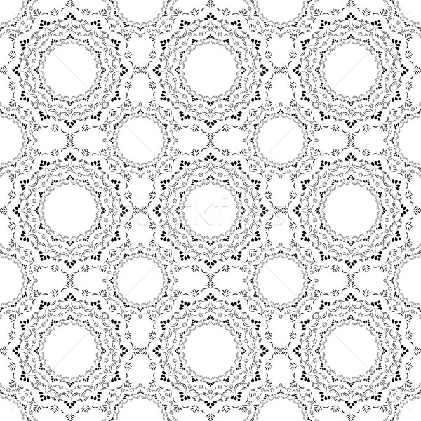 Seamless pattern with floral round shape in mandala decorative style for fabric and paper design Stock photo © Pravokrugulnik