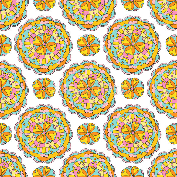 Vetor étnico flor mandala Foto stock © Pravokrugulnik