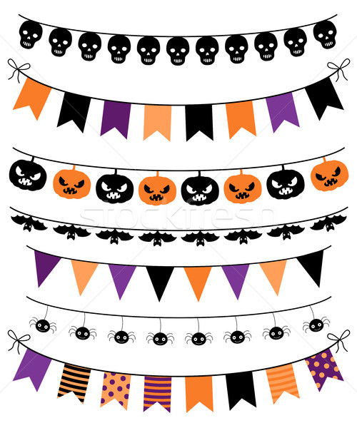 Vector banners, bunting and garlands for Halloween Stock photo © Pravokrugulnik