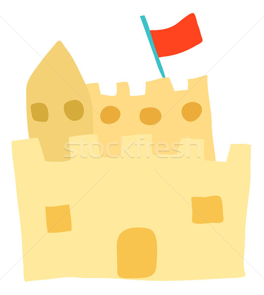 Verano castillo de arena bandera casa nino mar Foto stock © Pravokrugulnik