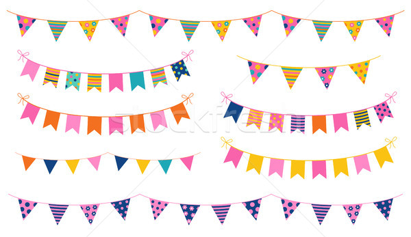 Vector petrecere colorat steaguri copil Imagine de stoc © Pravokrugulnik