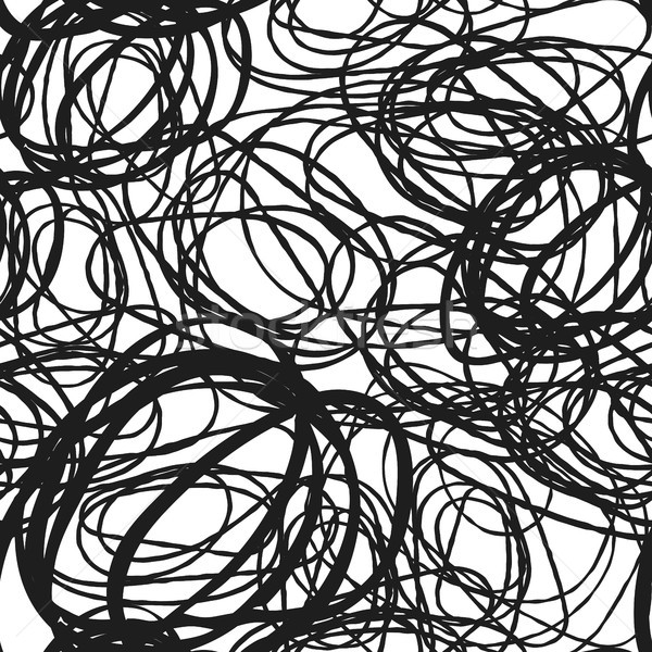Vektor kaotikus végtelen minta feketefehér modern textil Stock fotó © Pravokrugulnik