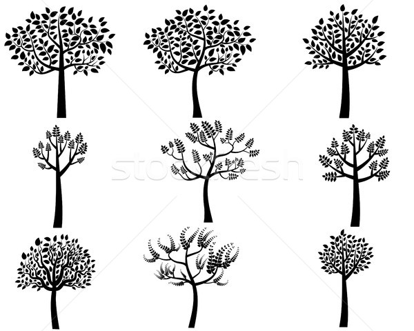 Stock photo: Vector tree silhouettes